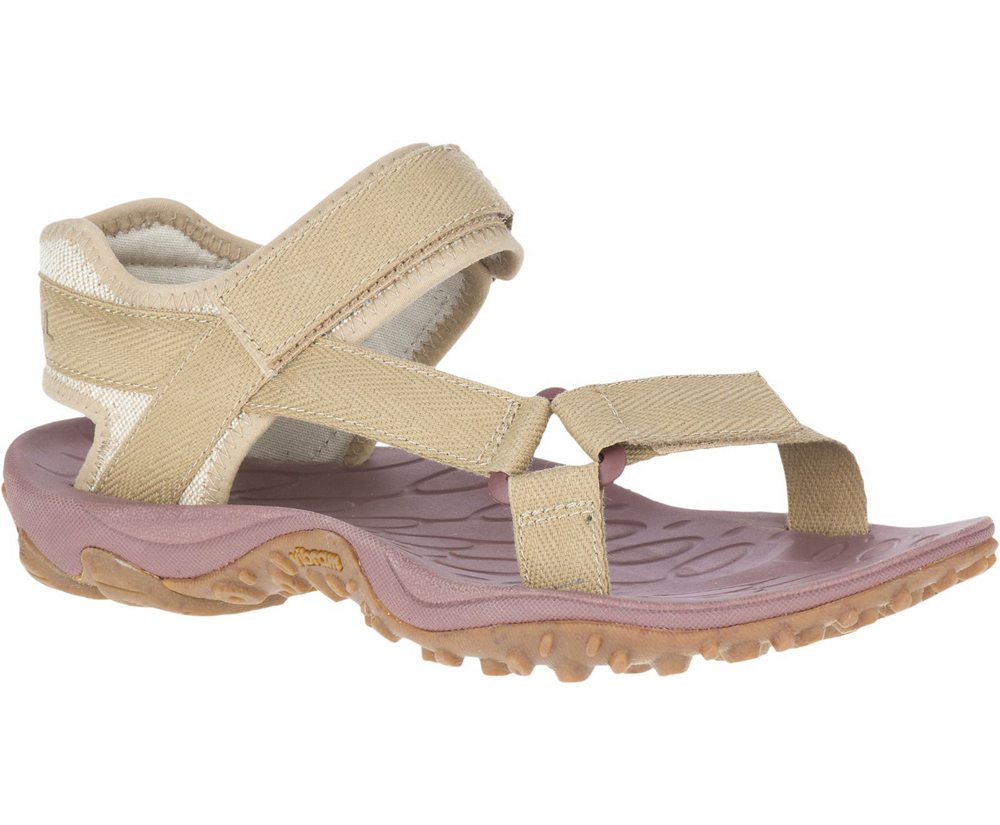 Merrell Sandals Khaki - Kahuna Web - Womens 41JNBSVRU